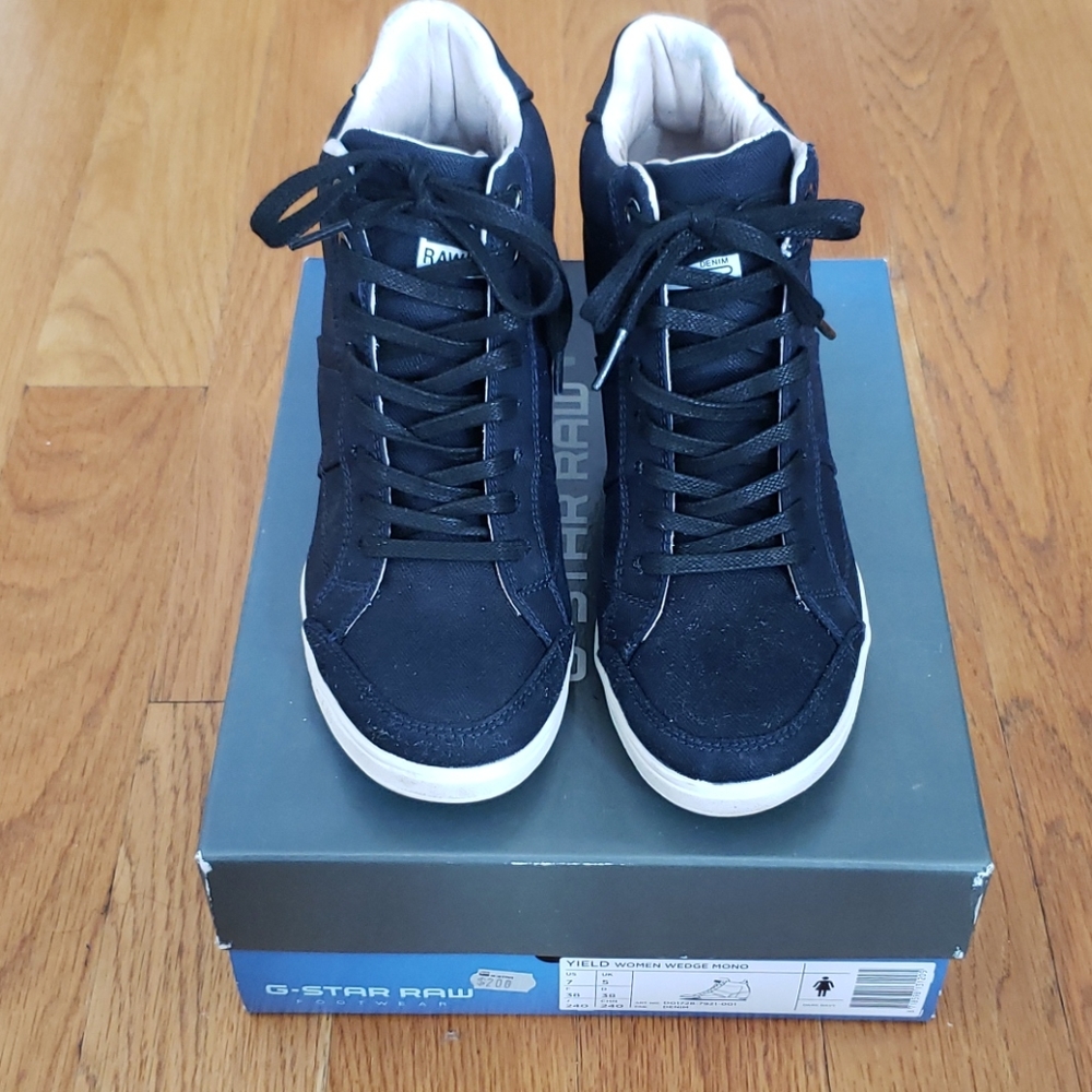 G-star wedge sneakers dark denim size 7